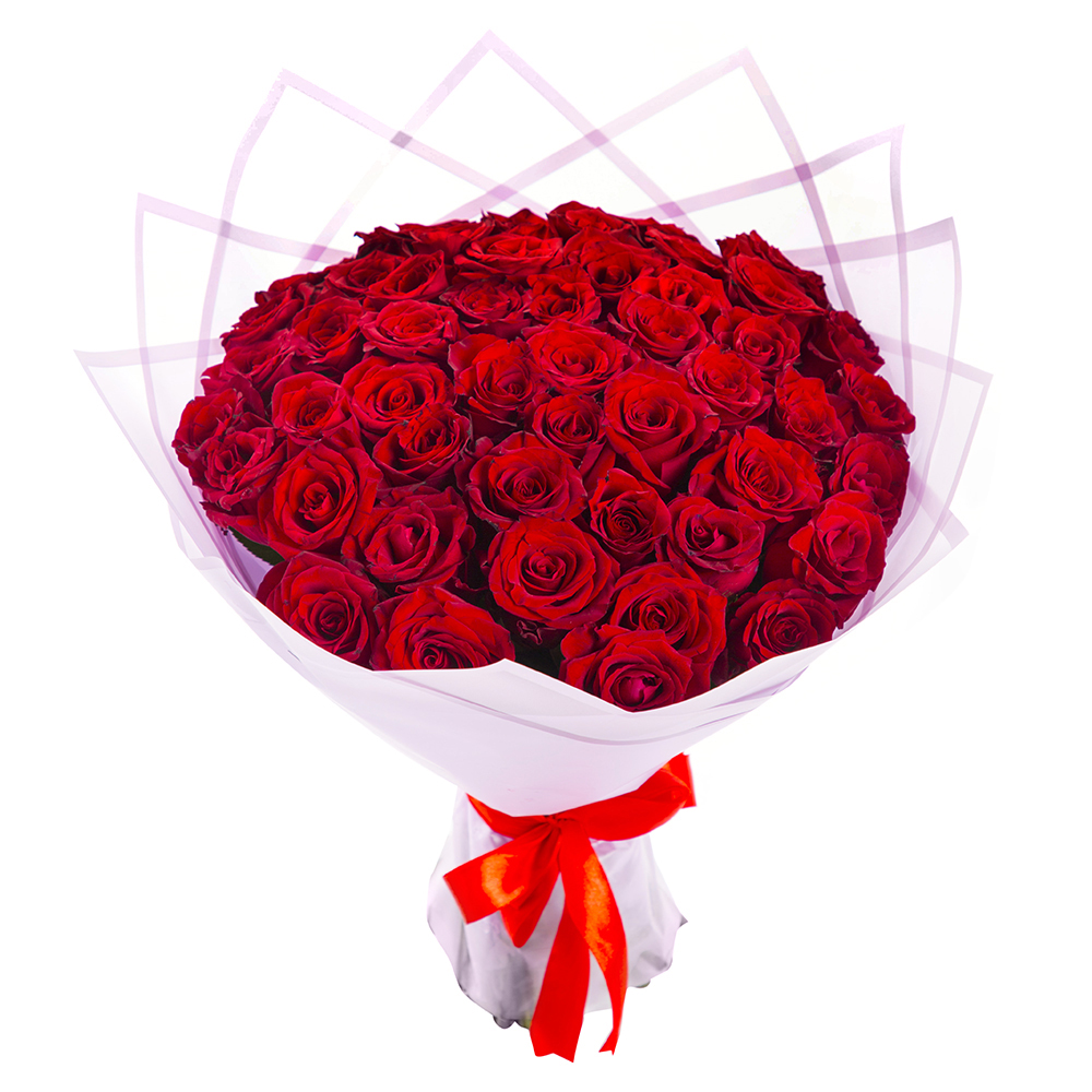 Букет «Красная площадь» 51 роза 60 см