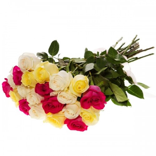 Букет из 21 розы «Мультимикс» 50 см